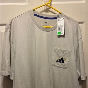 Adidas Light Gray Men's Tee with Pocket